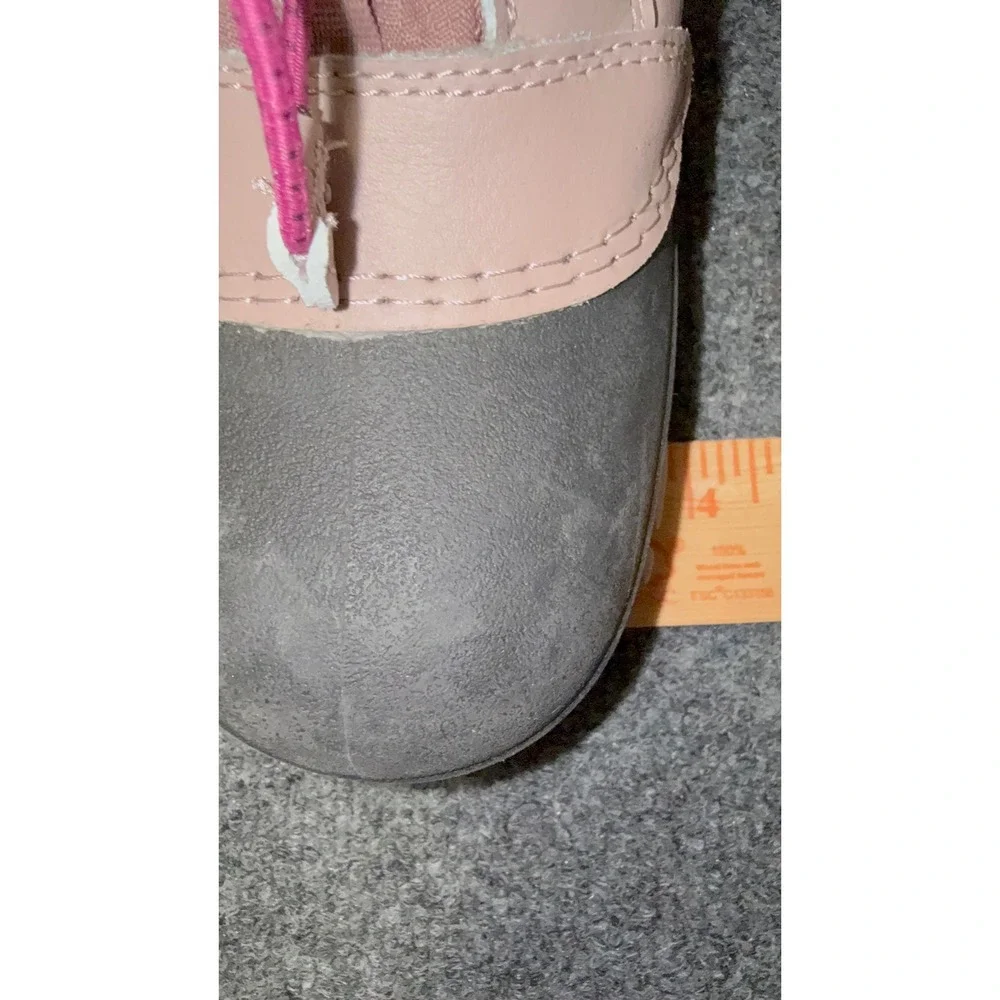 All in Motion Girls Pink Black Quilted Snow Boots Thermolite Insulated Size 3